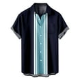 thumbnail image 2 of S-4XL Mens Button-Down Shirts Big & Tall Short Sleeve Plus Size Collared Tshirts Shirt with Pocket Lightweight Color-Block Casual Beach Tops, 2 of 6