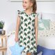 thumbnail image 4 of Fotbe Watercolor Turtle Vestido de Dormir para Niñas de 3 a 10 Años, Mangas Cortas, Estilo Princesa, Pijama Camisón con Mangas Voladas-X-Large, 4 of 6
