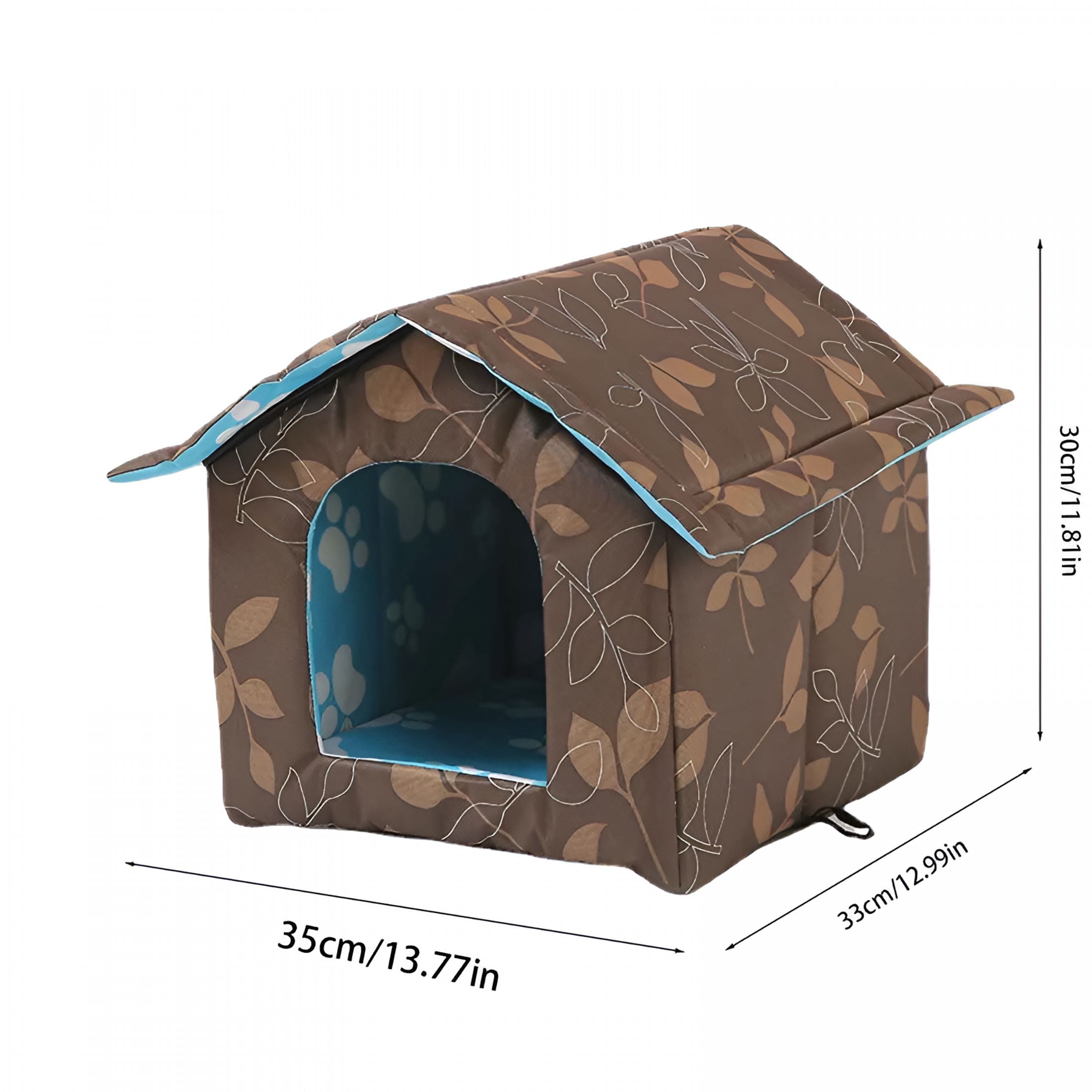 XIBUFE Winter Cat House for Outdoor Indoor Cats with Self Warming Pad, Weather-Proof Heat Insulated Warm Cat Dog Shelter Enclosure for Cats Dogs Rabbits, Portable Water-Proof Tent for Feral (S)