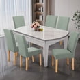 thumbnail image 4 of Dining Chair Covers, Stretch Kitchen Chair Cover, Removable Washable Chair Protector for Home,Restaurant,Banquet,18"x18"x24"(Light Green), 4 of 5