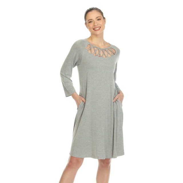 White Mark Robe Évasée à Encolure Croisée pour Femmes