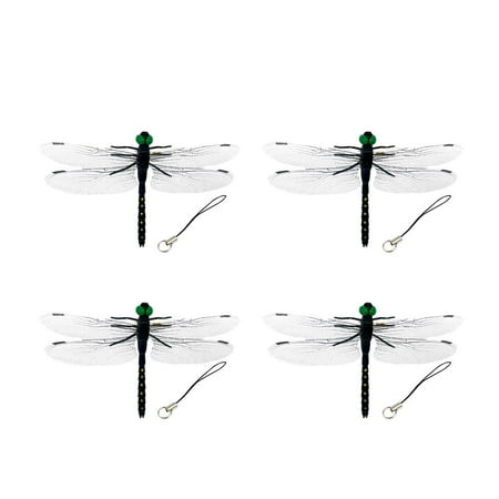 Realistic Dragonfly Decoy Repellent 4-Pack - Fake Insect for Outdoor Pest Control,