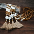 thumbnail image 3 of AYYUFE Bohemia Women Handmade Beads Tassels Pendant Chain Sweater Long Necklace, 3 of 8