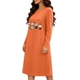 thumbnail image 4 of Xdegoge Womens Fall Nightgown Long Sleeve Sleepwear Coffee Cup Graphic Sleep Dress Autumn Thanksgiving Casual Lounge Pajamas Comfortable Nightshirts Gowns, 4 of 6