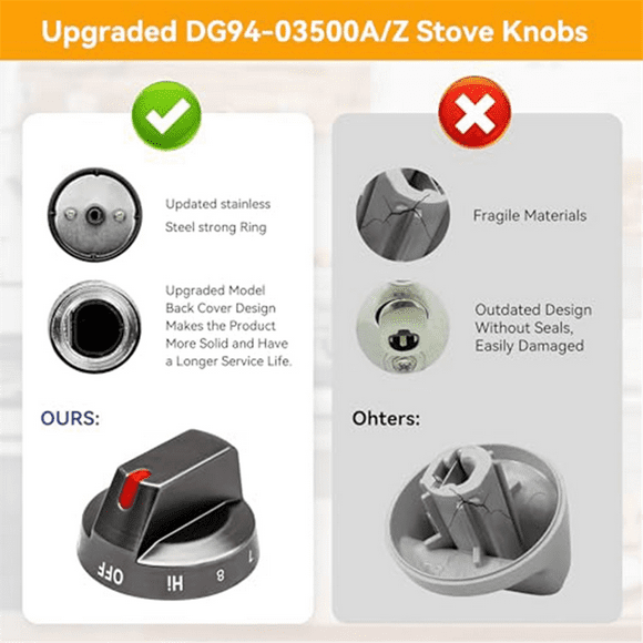 DG94-03500V/W for Electric Stove Replacement (4PCS),Compatible with Electric Range NE63T8311SS/AA NE63T8111SS Black