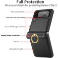 thumbnail image 5 of Compatible Hinged Ring Case for Samsung Galaxy Z Flip 3 with Screen Protector,Heavy-Duty Shockproof PU Leather+ PC Galaxy Flip 3 Case Protective Cover Samsung Z Flip 3 Case Women Men-Black, 5 of 17