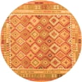 thumbnail image 1 of Ahgly Company Indoor Round Oriental Orange Traditional Area Rugs, 3' Round, 1 of 1
