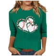 thumbnail image 2 of Tittly T Shirts for Women Graphic Tees Women Baseball Mom Tshirt Baseball Heart Graphic Tee Funny Short Sleeve Tops Tshirts Shirts Spring Tops for Women Green S, 2 of 5
