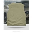 thumbnail image 4 of BiZtdJrK Men Big and Tall Solid Vest Loose Fit Lightweight Sleeveless Cargo Vests Outdoor Hiking Travel Golf Vest with Pockets Back To College Sales Khaki XL, 4 of 5