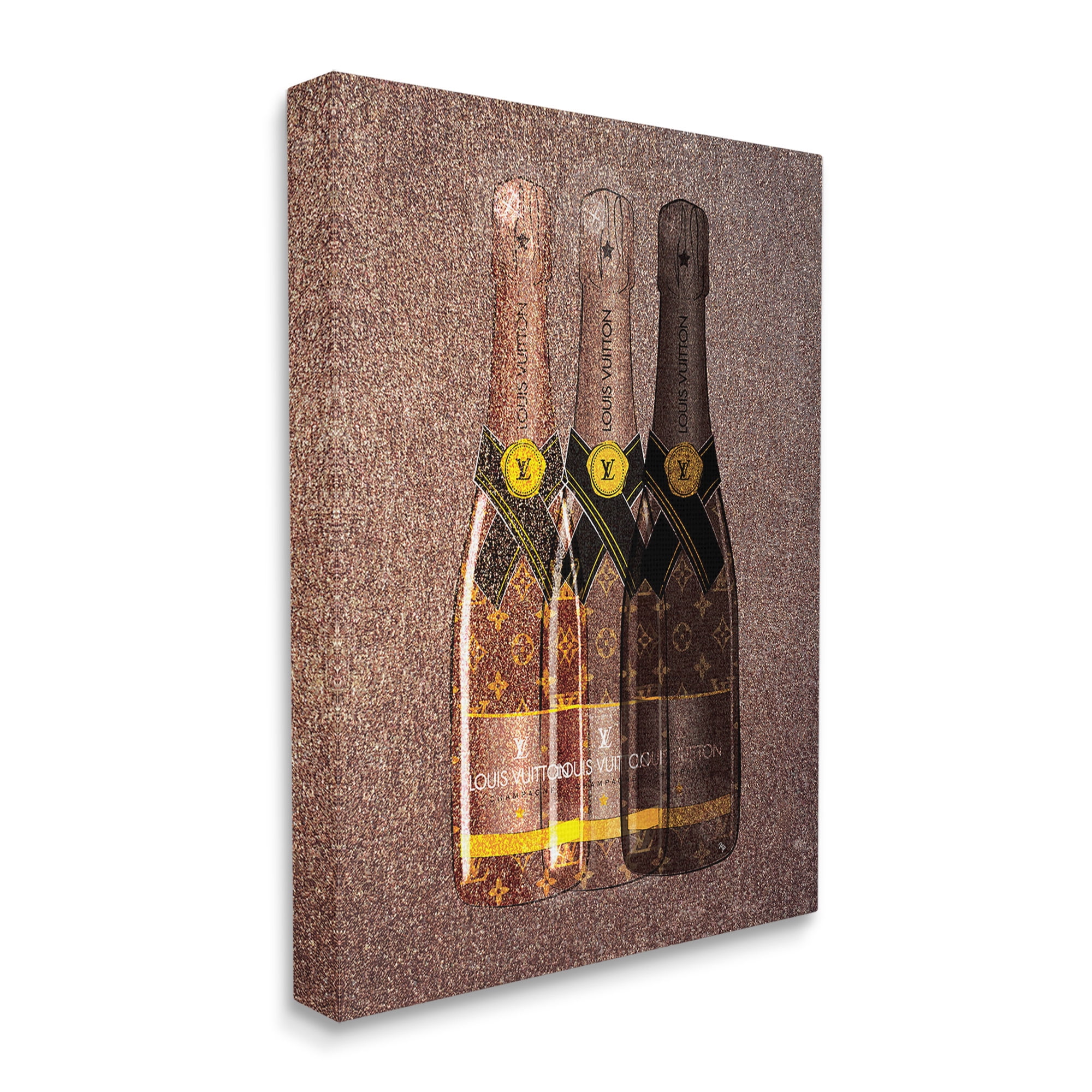Stupell Industries Abstract Brown Wine Bottles Food & Beverage Painting Gallery Wrapped Canvas Art Print Wall Art, 24 x 30