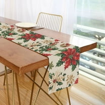 Yayeee Table Runner 70 inches Long Home Kitchen Dinning Party Decoration, Christmas Poinsettia