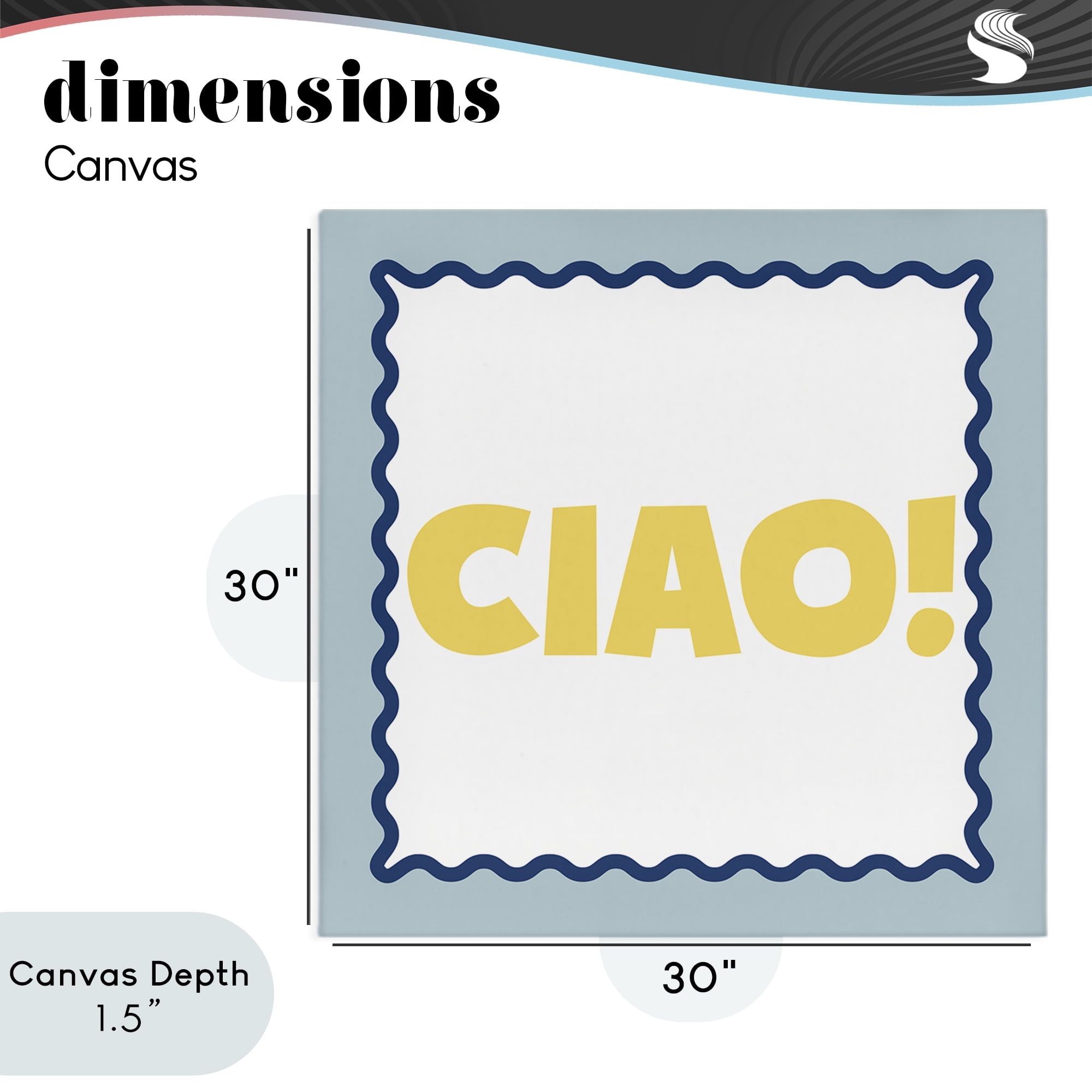 Stupell Industries CIAO! Bold Yellow Typography Canvas Wall Art, design by SD Graphics Studio
