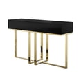 thumbnail image 4 of Posh Living Mano 2-Drawers Stainless Steel Base Console Table Black/Gold, 4 of 9