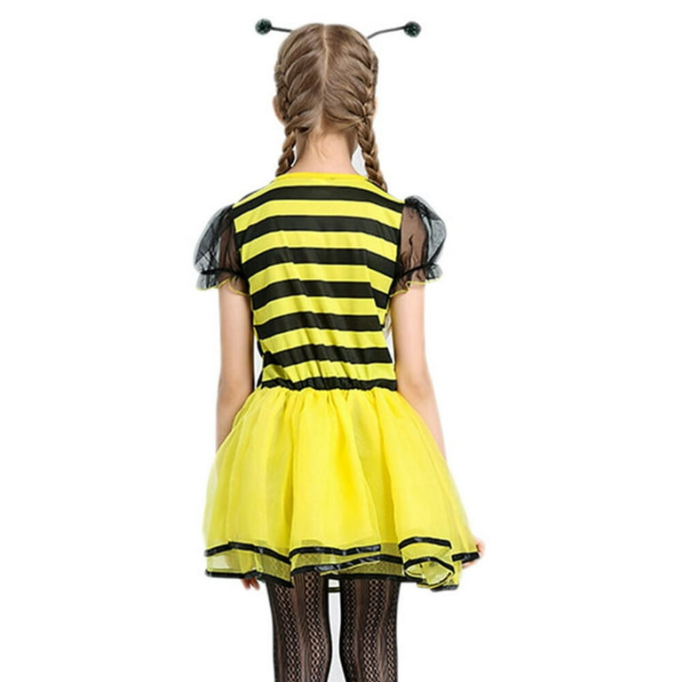 Halloween Bumblebee Kid Bee Costume Set Skirt Headband Girl WING