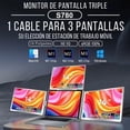 thumbnail image 2 of Mr. Gadgets Triple Monitor Portatil Para Laptop 14 Pulgadas, Modelo S780, 16:10 1200p, Ips, Usb C, Usb A, 1 Cable 3 Pantallas, On The Desk, Srgb 100%, Compatible Con Windows, Mac Os, M1, M2, M3, M4, 2 of 6