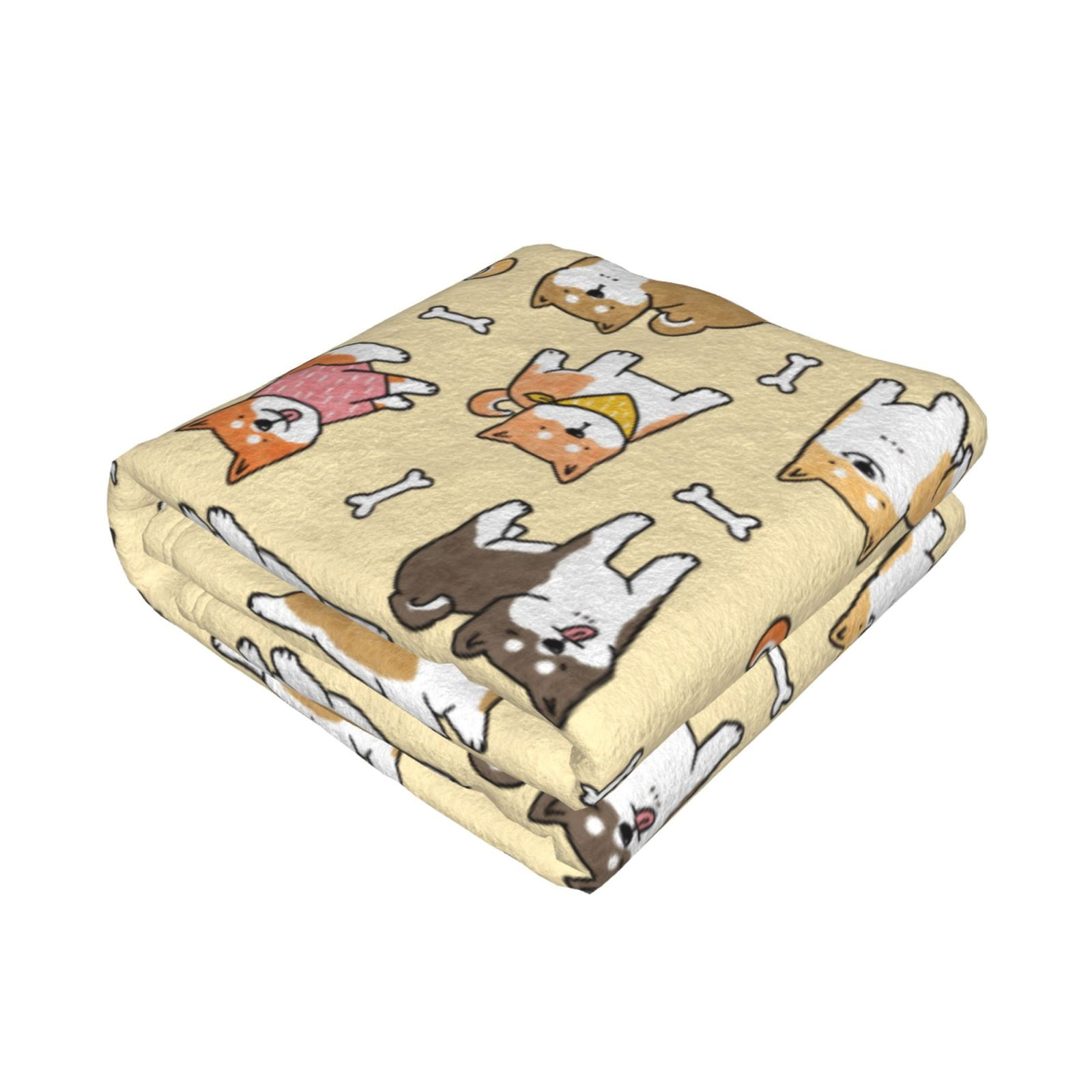 Throw Blanket for Couch - Cartoon Shiba Inu Dog Soft Comfy Lightweight Cozy Warm Throw Blanket, Fuzzy Plush Flannel Blanket & Throws for Sofa and Bed All Season