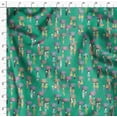 thumbnail image 4 of Soimoi Green Modal Satin Fabric Monsoon Theme Human Figure Printed Fabric 1 Yard 42 Inch Wide, 4 of 5