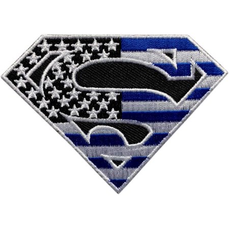 2pcs Flag S Thin Blue Line Police Patch (Hook Fastener - MSP-9)
