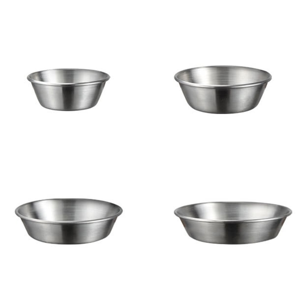 4 PCS Platos de salsa de acero inoxidable Práctica platillo de platos durables.
