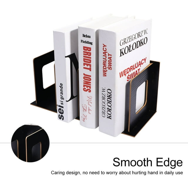 DIY Wooden Bookends Creative Nonskid Heavy Duty Book Ends Supports Home
