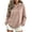 Khaki, variant on Women's Drawstring Hooded Sweatshirt Lightweight Wrap Neck Long Sleeve Workout Tops Relaxed Casual Solid Color Fall Pullovers S