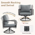 thumbnail image 3 of MRUAKA 6-Piece Outdoor Patio Conversation Set, Metal Frame Furniture Sofa with Armchairs & Coffee Table, Weather-Resistant Cushions for Balcony, Deck, Poolside Gray, 3 of 10
