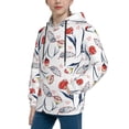 thumbnail image 2 of Kdxio Tulips Flowers Pattern Boys Athletic Unisex Boys Girls Hoodie with Pocket Sweatshirts-Small, 2 of 6