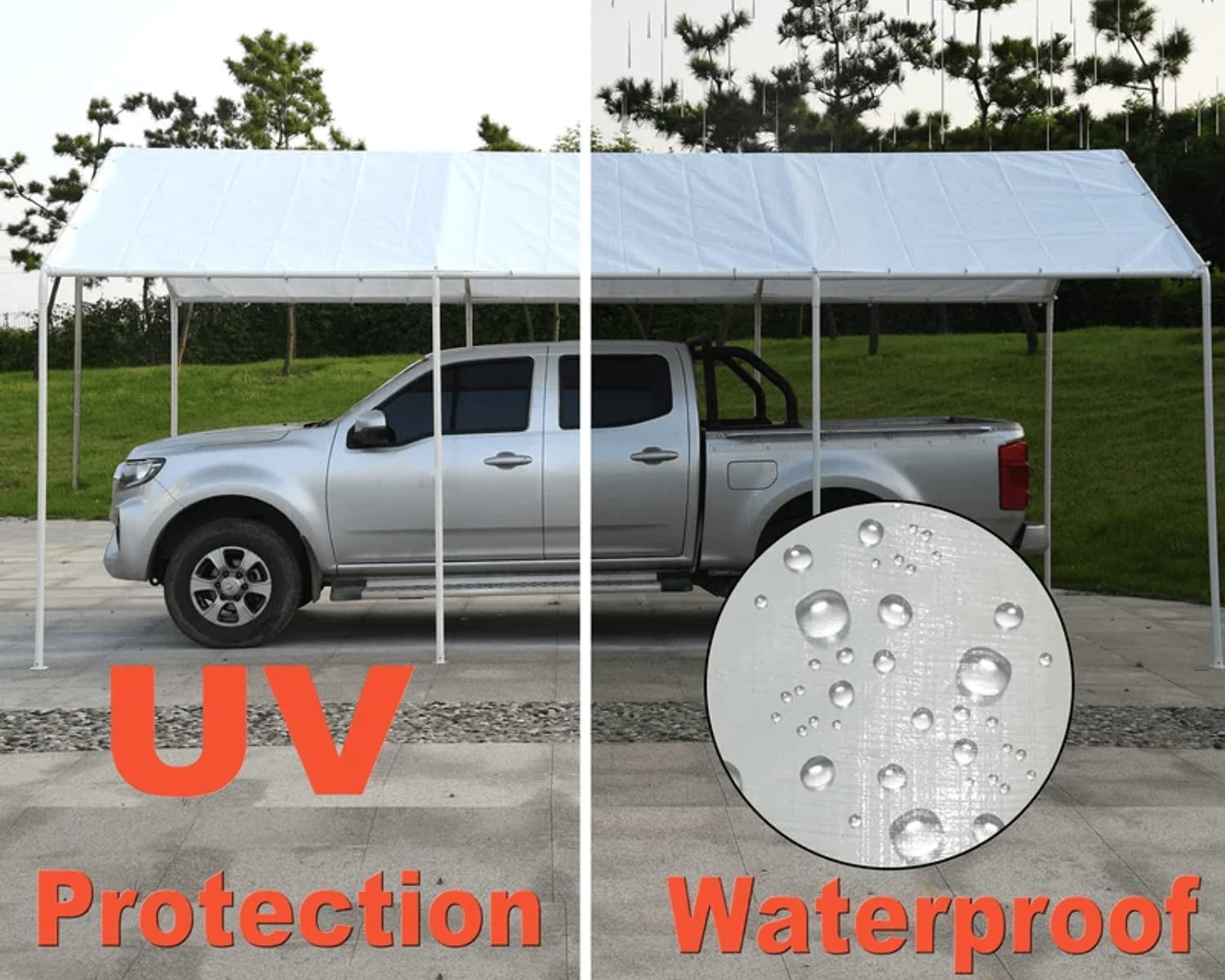 Dkelincs Carport Canopy 10'X20' Heavy Duty Metal Carport Kits Party Tent Car Tent Outdoor Garage Boat Shelter