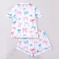 thumbnail image 4 of Vetsdori Womens Short Sleeve Pajamas Sets Button up Sleepwear Homewear 2 Pieces,Summer Loungewear Holiday Soft PJ Sets for Women Casual, 4 of 8