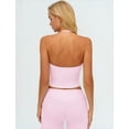 thumbnail image 6 of IBTOM CASTLE Womens Workout Sets 2 Piece Spaghetti Straps Crop Top Straight Leg Yoga Pants Yoga Pilates Outfits Pink, 6 of 7
