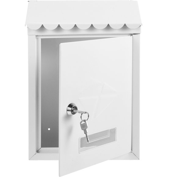WEUVEB Buzón De Hierro Para Pared Beige Retro Para Correspondencia Y Almacenamiento