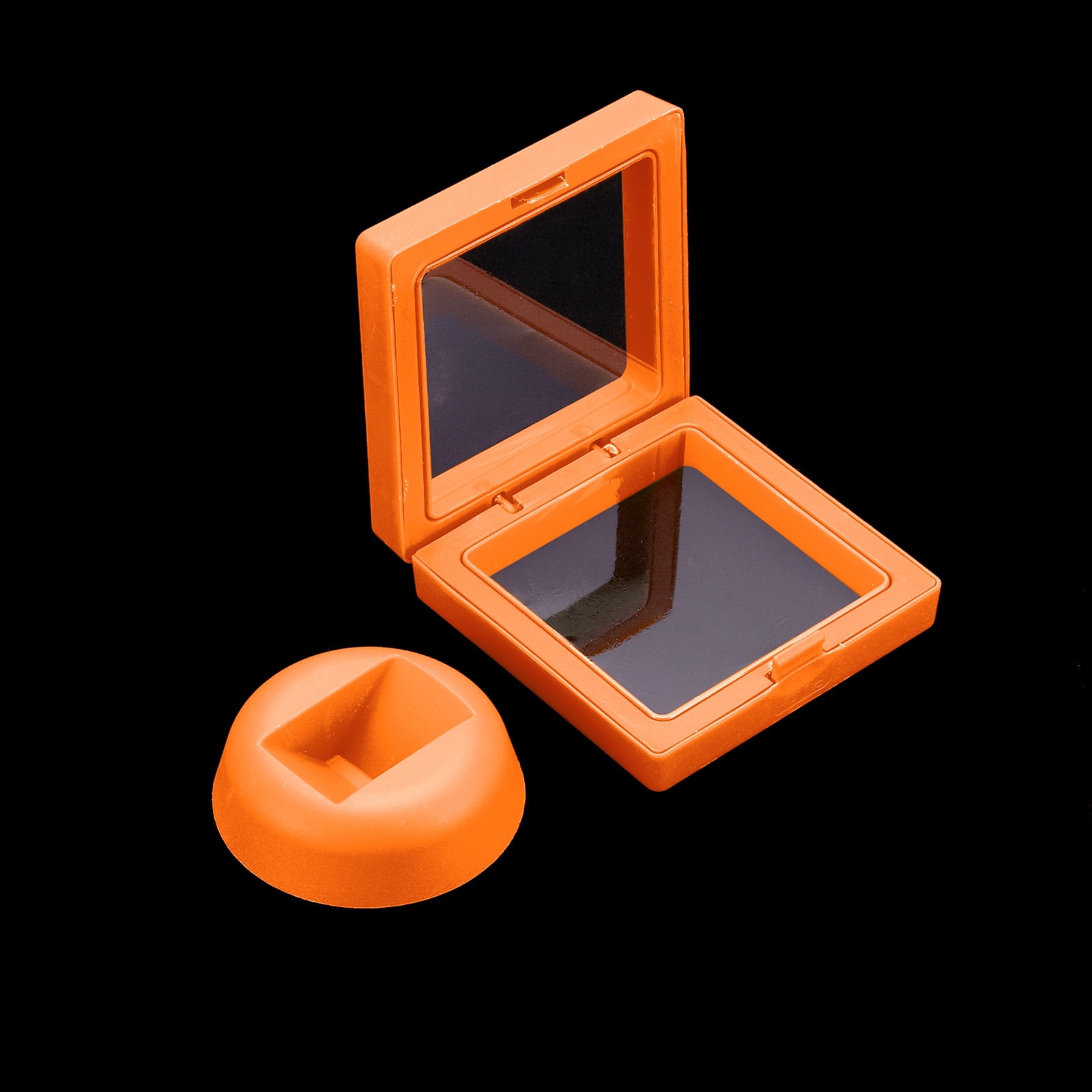 Unique Bargains 12Pcs Transparent Display Case for Jewelry 2.76" x 2.76" x 0.8" Orange