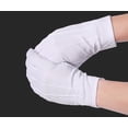 thumbnail image 4 of Guantes blancos, 5 pares de guantes de nailon cosidos blancos, guantes uniformes con botones a presión para policía, esmoquin formal, inspección de joyas, 4 of 5