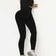 thumbnail image 2 of Pantalones de yoga de cintura alta con efecto scrunched para mujer - Leggings elásticos sólidos con cinturilla en forma de V para entrenar en el gimnasio, 2 of 5