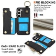 thumbnail image 4 of ELEHOLD Case for Samsung Galaxy A14 5G, Magnetic Closure Kickstand Zipper Wallet Case with 3 Card Slots & Ring Holder,Shockproof RFID Blocking Phone Case,Black, 4 of 8