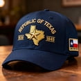 thumbnail image 2 of QSAWXQZ Men's Republic of Texas Map Baseball Cap Women Men Embroidered State Flag Patch Historic Theme Sun Protection Sun Hat Free Size, 2 of 8