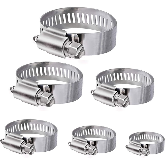 Juego de abrazaderas para mangueras, tornillo sin fin de acero inoxidable ajustable de 10 a 16 mm, aplicaciones versátiles para plomería, uso automotriz y mecánico