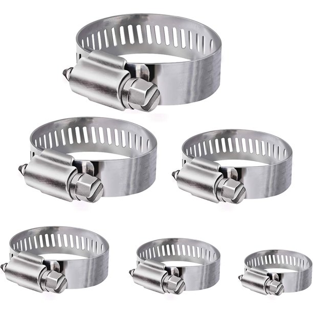 Juego de abrazaderas para mangueras, de acero inoxidable, con engranaje helicoidal ajustable de 6 a 12 mm, resistente a la corrosión para aplicaciones de plomería, automotrices y mecánicas