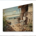 thumbnail image 2 of Designart "Toilet Coastal Bathroom Escape II" Bath & Laundry Print on Natural Pine Wood, 2 of 5