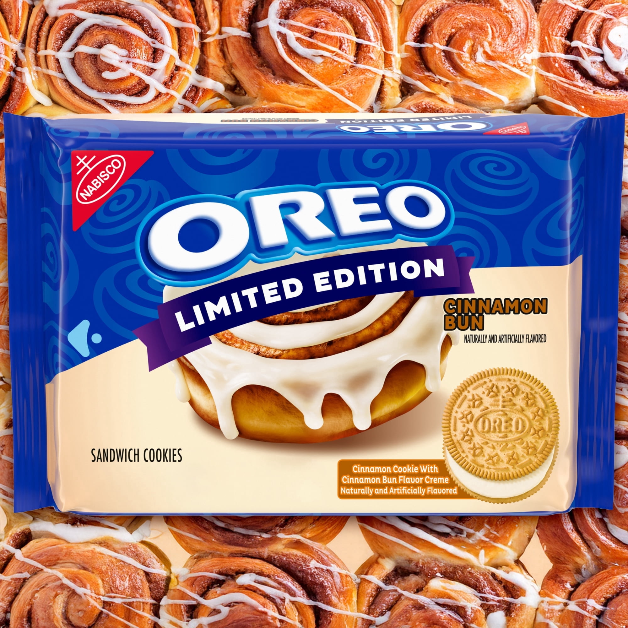 Limited Edition Oreo Cinnamon Bun Sandwich Cookies, 10.68 oz, Pack