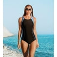 thumbnail image 3 of Women's One Piece Athletic Racerback Swimsuit Slimming Bathing Suit, 3 of 7