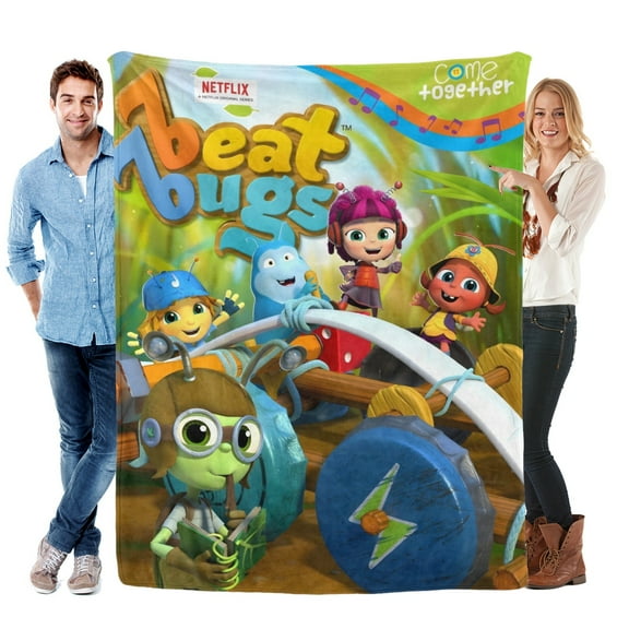 Beat Bugs-Anti-Pilling Flannel Blanket Soft Lightweight Plush Fuzzy Cozy Luxury Blanket for Home and Kitchen Use – Perfect for Kids and Adults