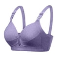 thumbnail image 1 of PEASKJP Front Closure Bras for Women Wireless Longline Full Coverage Bra with Back and Side Support, Blue 42, 1 of 5