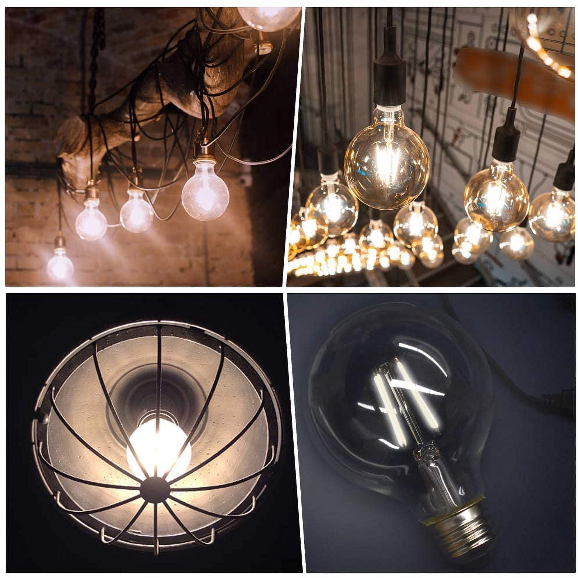 ENERGETIC Dimmable LED Globe Light Bulb, 5000K Daylight, 60 Watts Equivalent, Vanity Round Decorative Bulb, E26 Base,Perfect For Vanity Makeup Mirror,droplight,Floor lamp, UL Listed, 6 Pack