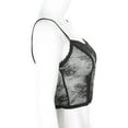 thumbnail image 6 of YONGHS Women Floral Lace Camisole Crop Top See Through Spaghetti Strap Vest S-L, 6 of 7