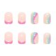 thumbnail image 5 of Uñas francesas de arcoíris para usar, uñas postizas con acabado de cobertura total, uñas postizas a presión con pegamento como se muestra, como se muestra, 5 of 5