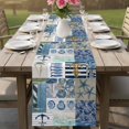 thumbnail image 4 of Summer Coastal Table Runner 72 Inches, Nautical Anchor Sailboat Marine Life Vintage Bed Runner Dresser Scarves Tabletop for Indoor Outdoor Parties/Ceremony/Banquet, 14" x 72", 4 of 9