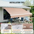 thumbnail image 5 of KFFKFF Patio Awning Retractable 12'x10' Awning Sunshade Shelter with Crank Handle, 5 of 9