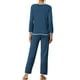 thumbnail image 3 of Conjuntos de lounge para mujeres INSPIRE CHIC, camisetas de manga larga con pantalones, conjuntos de pijama XL azul lago, 3 of 6