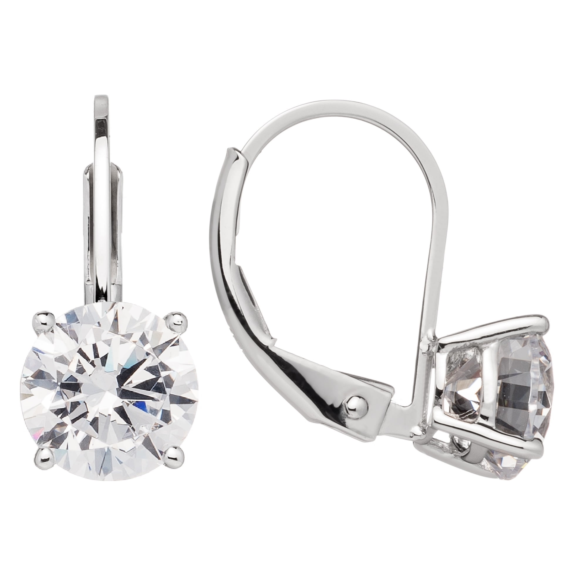 1.00 CT Round Cut Black CZ Lever Back Dangle Earrings 925 Sterling Silver